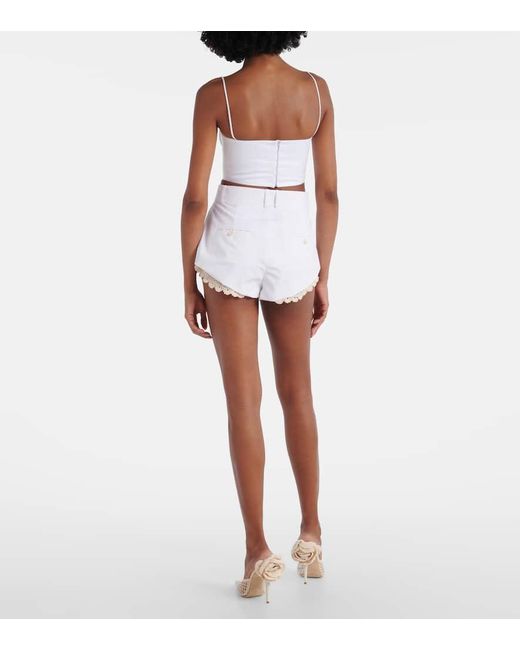 Magda Butrym White Shorts Aus Einem Baumwollgemisch