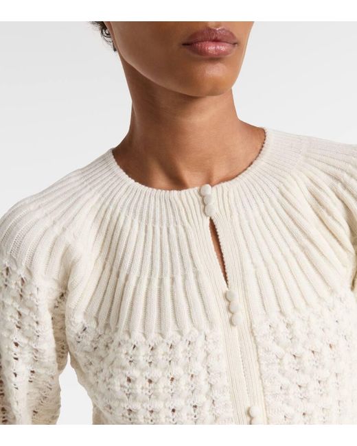 Chloé Natural Cardigan Aus Wolle Und Kaschmir