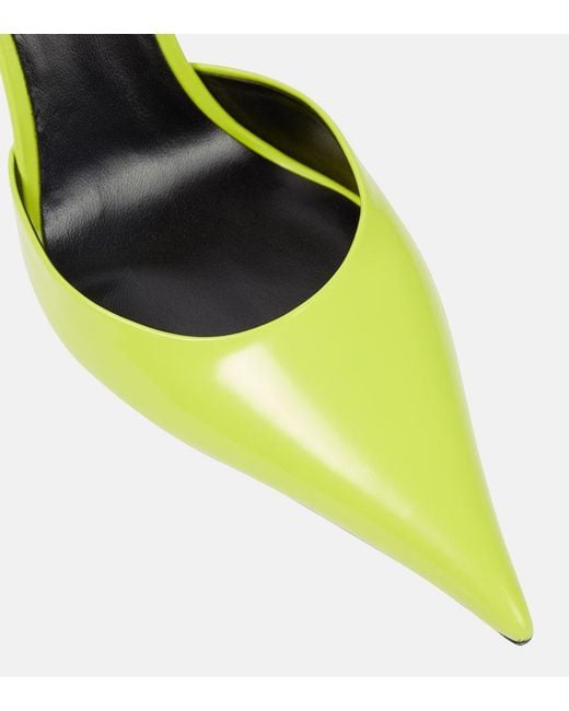 Versace Green Spiked Pin Point Leather Pump