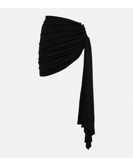 Christopher Esber Black Arched Palm Sash Miniskirt