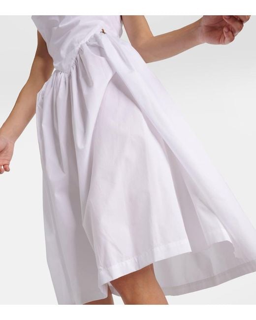 Vivienne Westwood White Sunday Gathered Cotton-Poplin Dress
