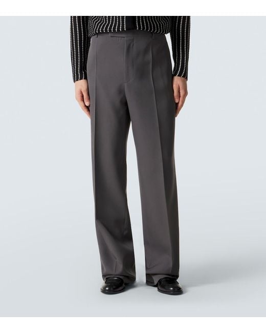 Jil Sander Gray Wool Wide-Leg Pants for men