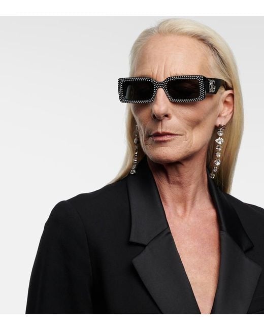 Occhiali Da Sole Squadrati Con Cristalli di Dolce & Gabbana in Black