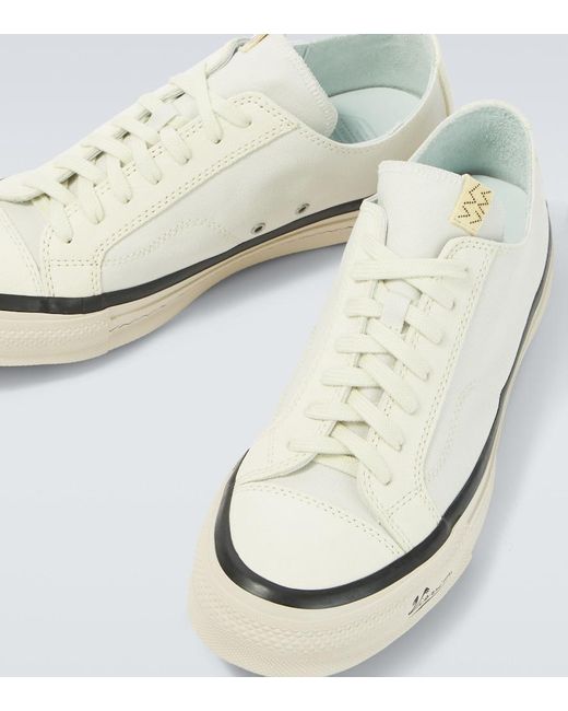 Visvim White Nolan Leather-Trimmed Canvas Sneakers for men