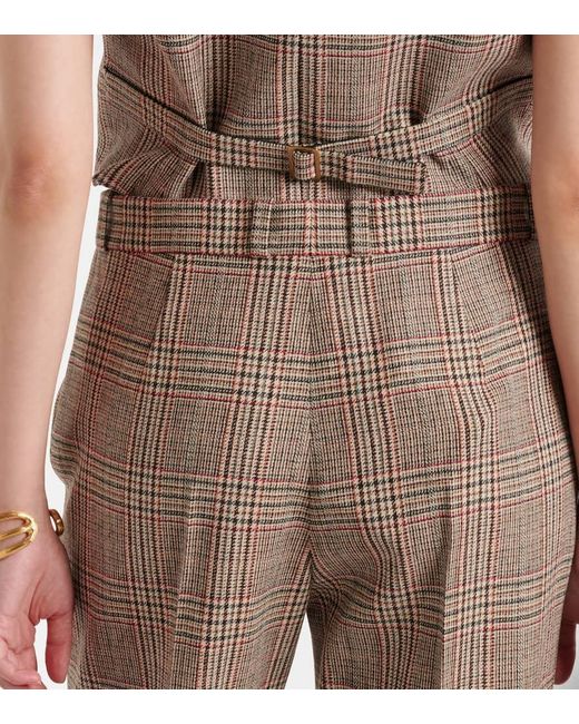 Chloé Natural Weite Hose Aus Einem Wollgemisch