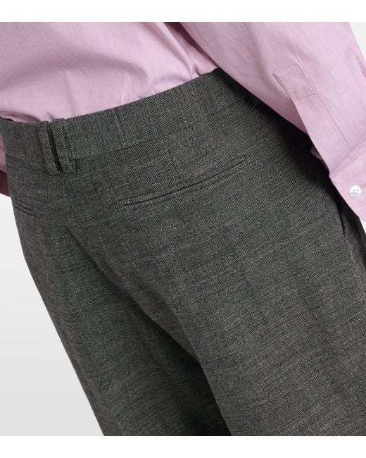 The Row Gray Gandal Virgin Wool Twill Straight Pants