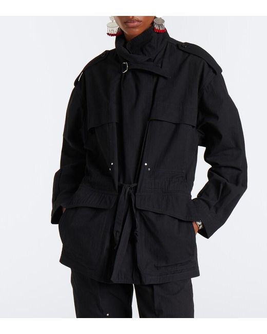 Isabel Marant Black Adelys Cotton-Blend Gabardine Jacket