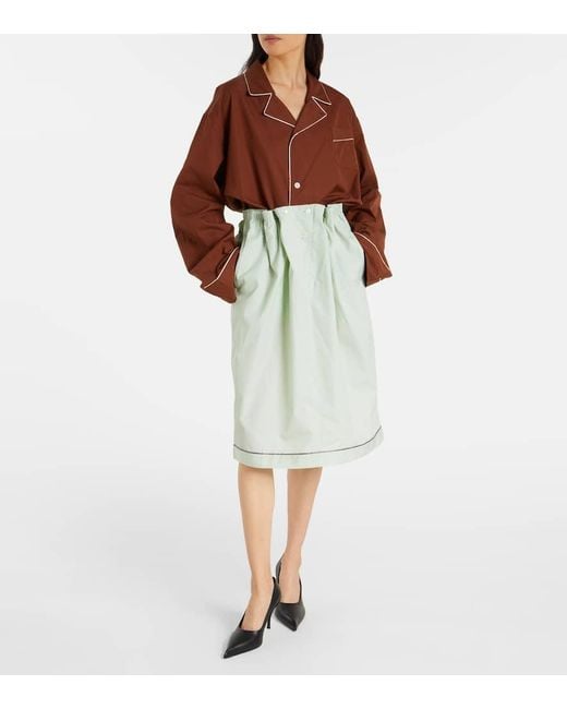 Prada Brown Oversized Cotton Shirt