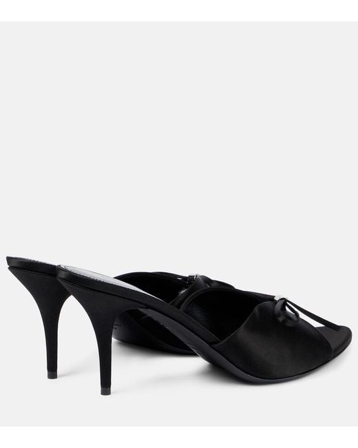 Balenciaga Black Knife Bow 80 Satin Sandals