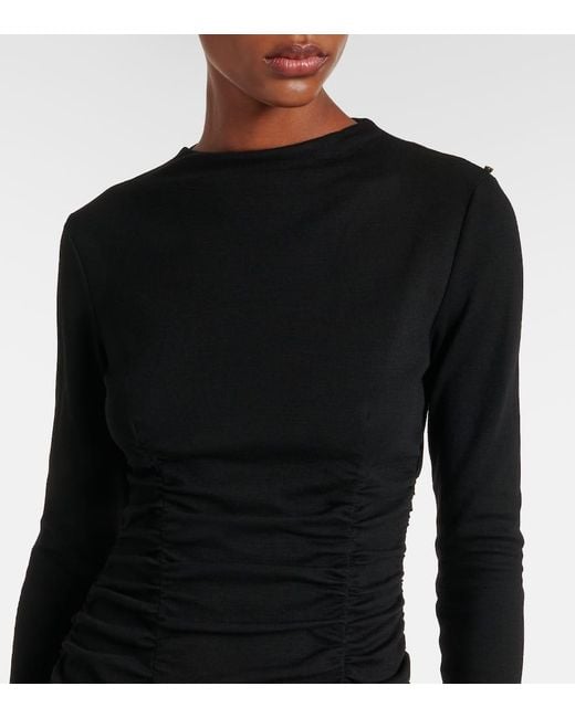 Sportmax Black Acline Wool And Cotton-Blend Maxi Dress