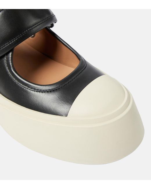 Marni Leather Mary Jane Sneakers in Black Lyst