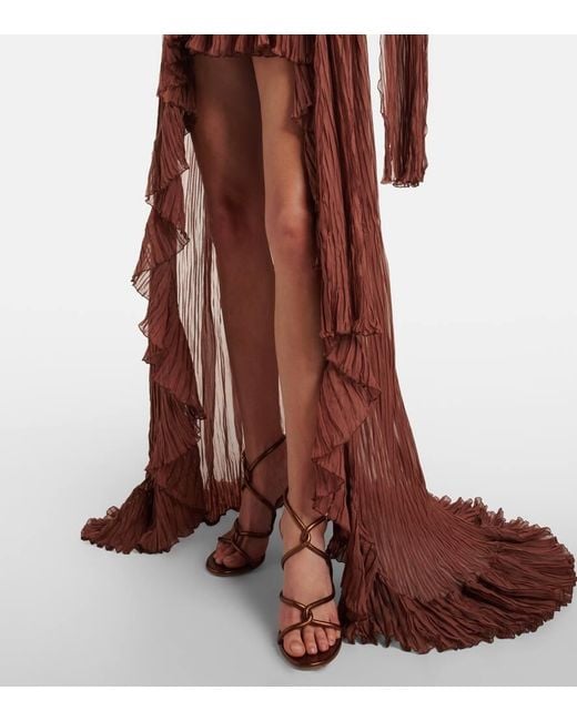 Vestido De Fiesta De Gasa De Seda Blumarine de color Brown