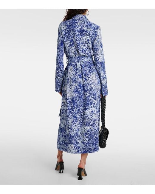 Proenza Schouler Blue Vanessa Printed Shirt Dress
