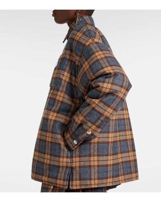 Prada Brown Plaid Wool Overshirt