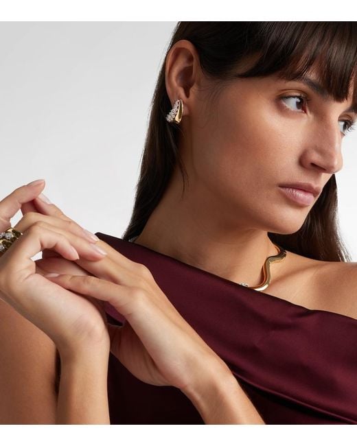 YEPREM White Golden Strada 18Kt And Earrings With Diamonds