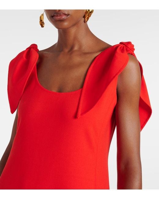 Oscar de la Renta Red Robe Aus Einem Wollgemisch