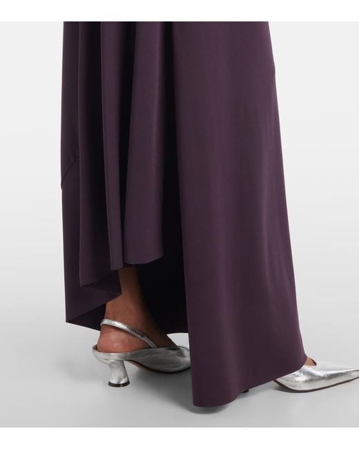 Victoria Beckham Purple Draped Gown