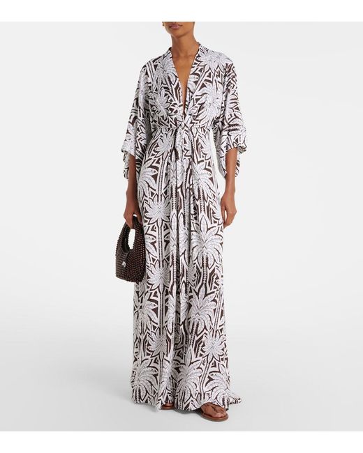 Melissa Odabash White Eloise Printed Maxi Dress
