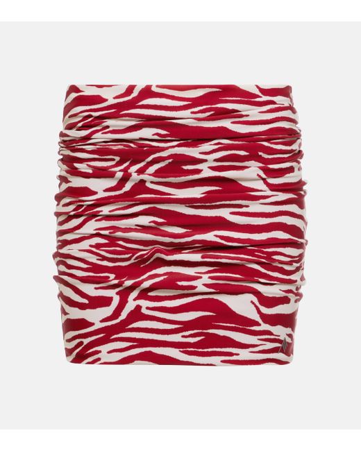 Mini-jupe a imprime zebre The Attico en coloris Red