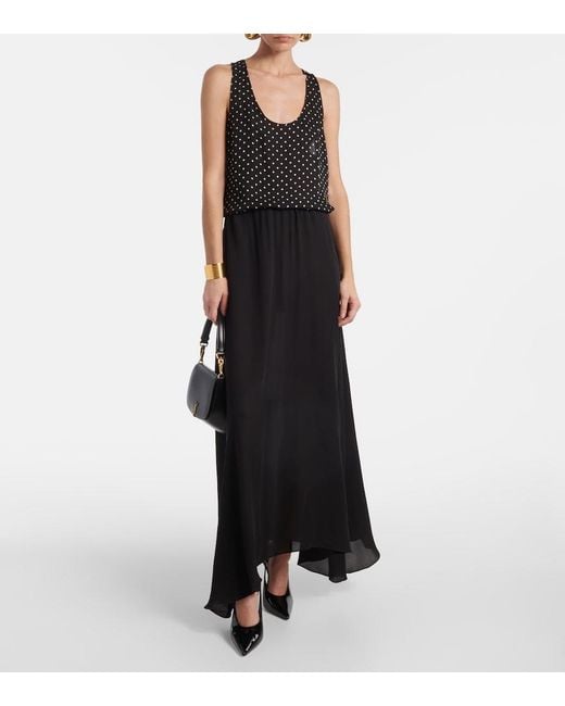 Wardrobe NYC Black Flared Silk Maxi Skirt