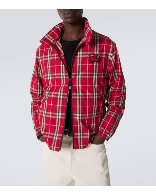 Burberry Red Check Wool-Blend Jacket for men