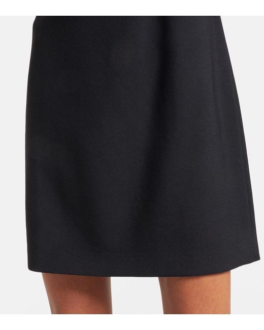 McQueen Black Mini Dress In Wool