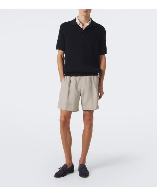 Ralph Lauren Natural Silk And Linen Shorts for men