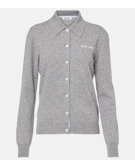 Miu Miu Gray Cardigan Aus Kaschmir