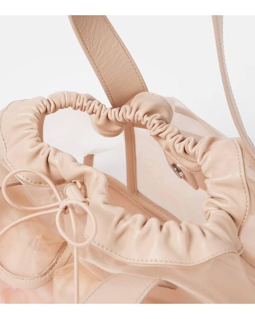 Simone Rocha Pink Tote Bag Carnation Pocket Mit Leder