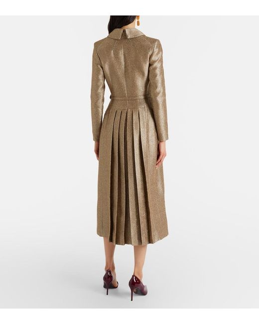 Emilia Wickstead Brown Kalonice Belted Sequined Tweed Midi Dress