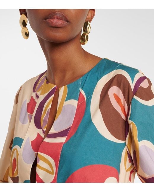 Adriana Degreas White Printed Cotton-Blend Kaftan