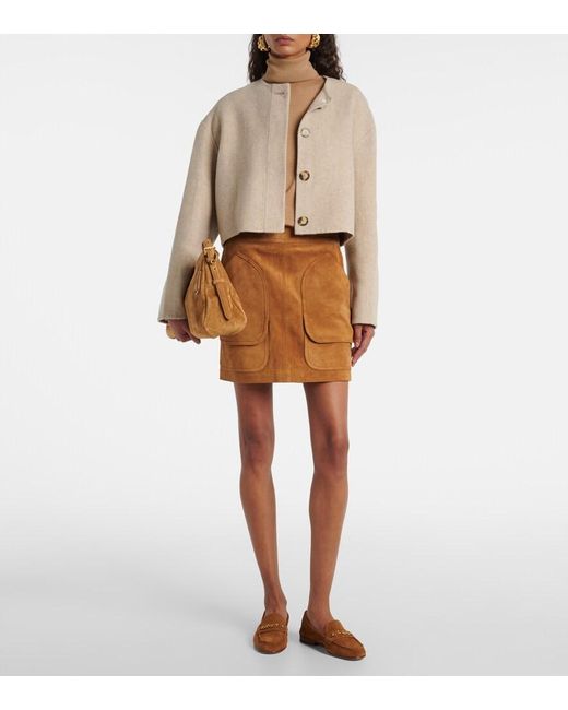 Veronica Beard Natural Philips Wool And Cashmere-Blend Jacket