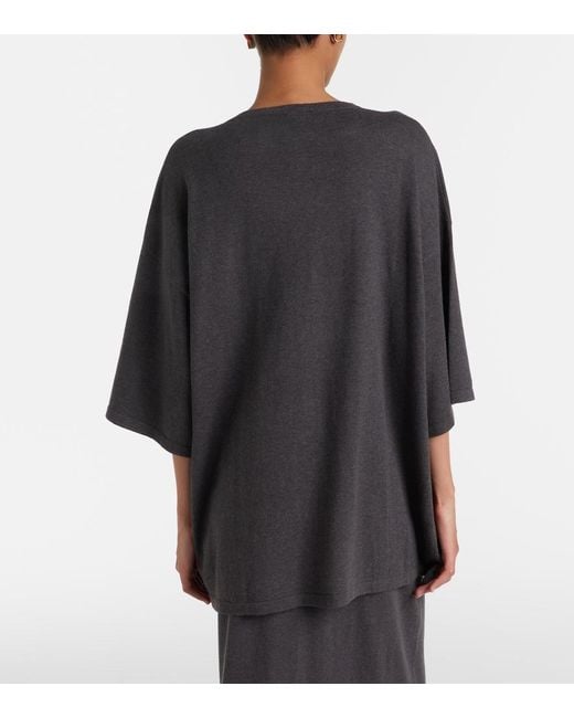 Lisa Yang Gray Agnette Cotton And Cashmere Sweater