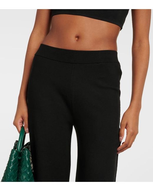 Joseph Black High-Rise Silk-Blend Flared Pants