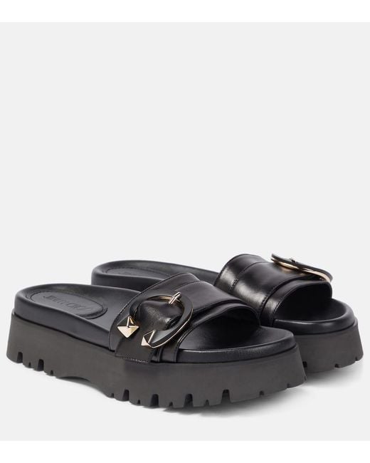 Jimmy choo black online flat sandals