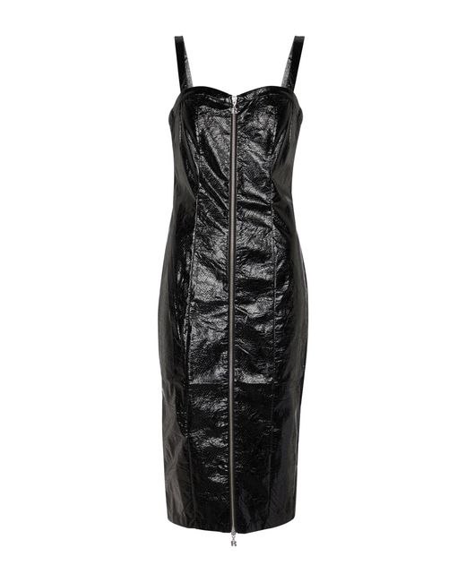 ROTATE BIRGER CHRISTENSEN Kayla Faux Leather Bustier Dress in Black | Lyst
