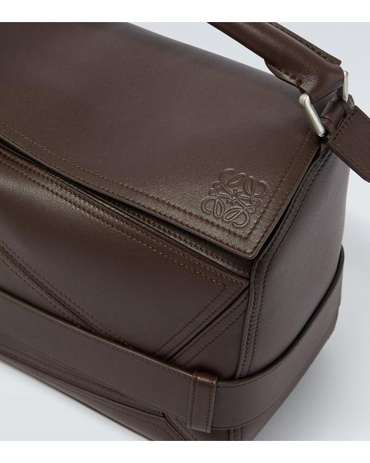 Loewe Black Puzzle Biker Large Leather Tote Bag for men