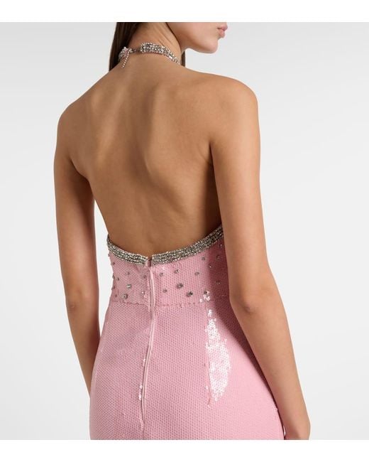 Rebecca Vallance Pink Verzierte Robe Lydia