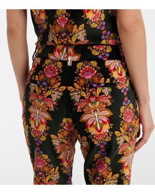 LaDoubleJ Orange 24/7 Printed Cropped Cotton Flared Pants