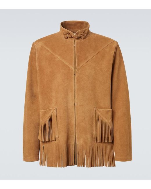 Valentino Brown Fringed Suede Jacket for men