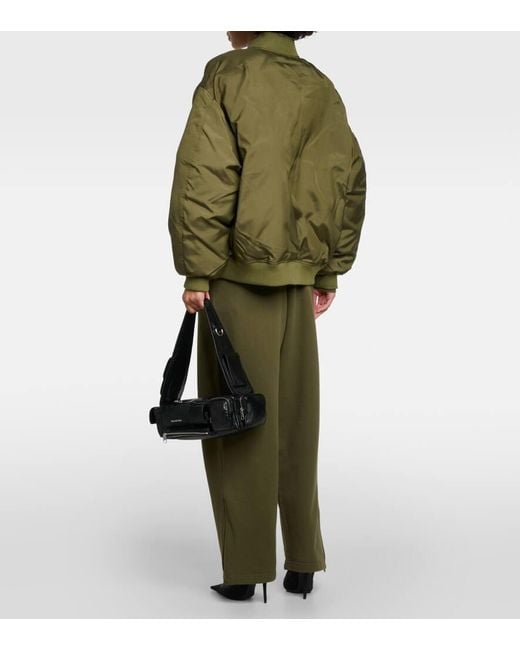 Wardrobe NYC Green Reversible Down Bomber Jacket