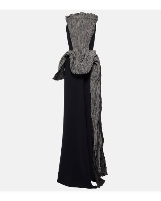 Maticevski Black Ozone Strapless Gathered Gown