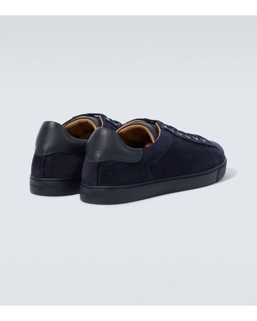 Gianvito Rossi Blue Suede Low-top Sneakers for men