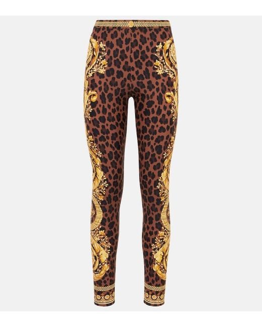 Versace Multicolor Bedruckte Leggings Barocco