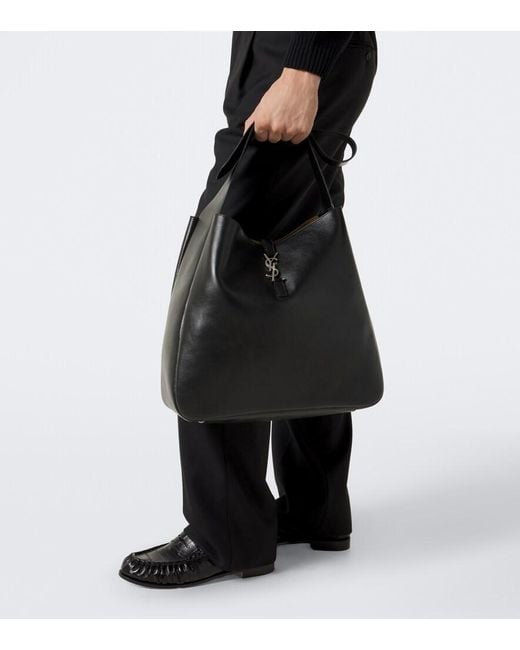 Saint Laurent Black Le 5 A 7 Maxi Leather Shoulder Bag for men