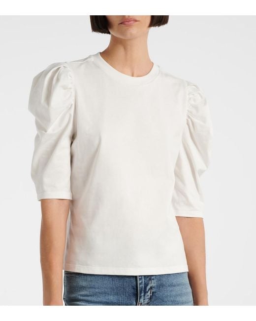 FRAME White Drape Cotton Top