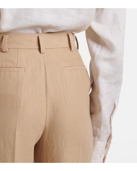 Loro Piana Natural Neo Derk Linen Crepe Straight Pants