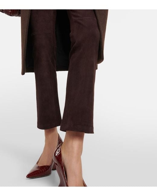 Stouls Brown Jp Twenty Mid-Rise Bootcut Suede Pants