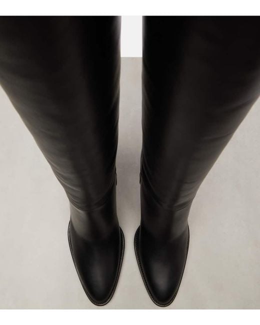 Saint Laurent Black Overknee-Stiefel Julia 85 Aus Leder