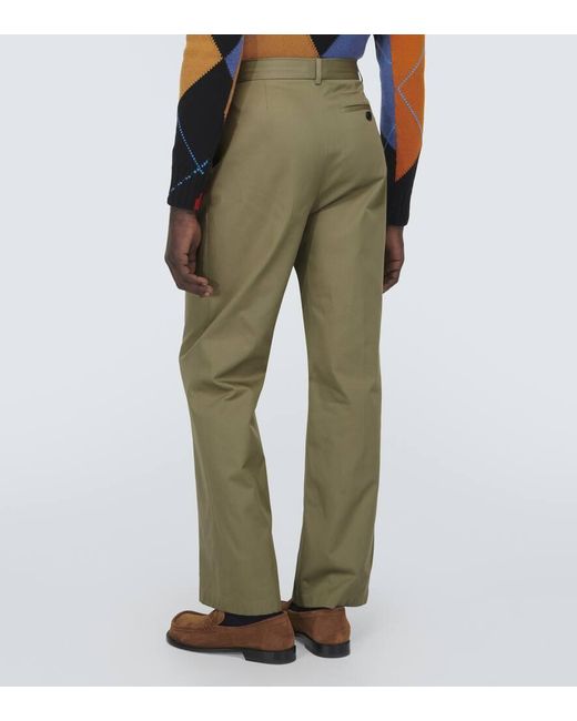 Pantaloni regular in cotone di Loewe in Green da Uomo